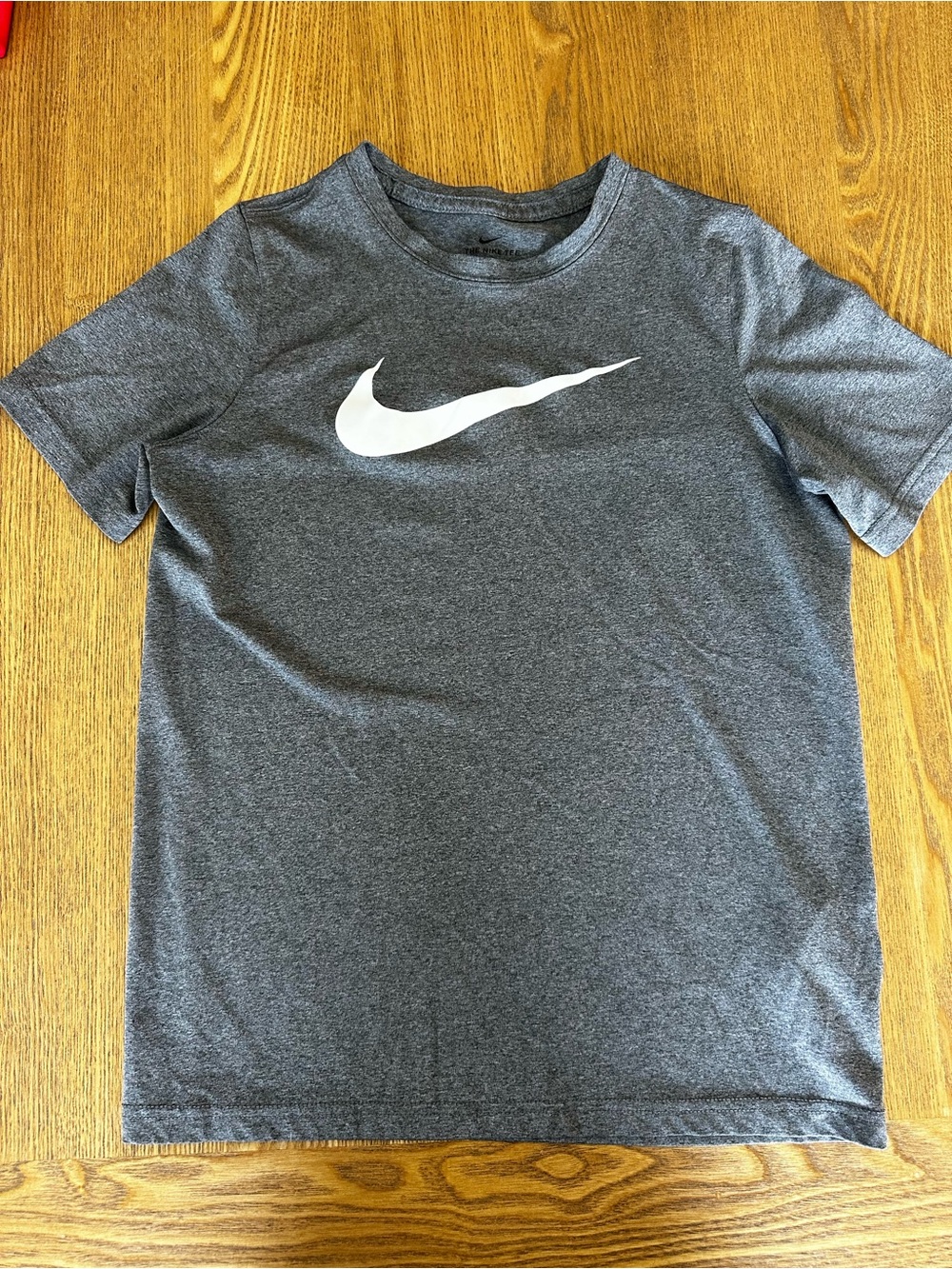 Nike Gray Dry-Fit Short Sleeve Tee with White Swoosh